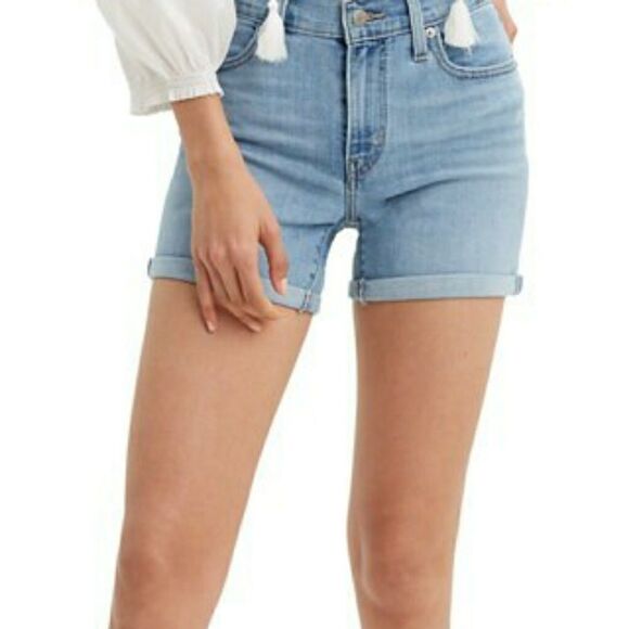 Levi's New Mid-Rise Mid-Length Jean Shorts - Picture 2 of 10